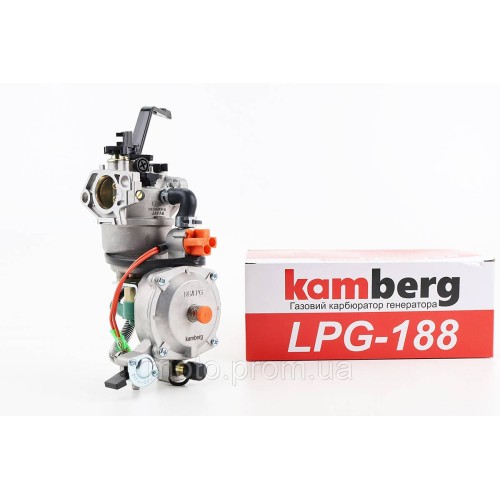 Газовий карбюратор LPG (пропан-бутан) для генераторів 4-6кВт (механізм важільний) 173F/177F/182F/188F/190F