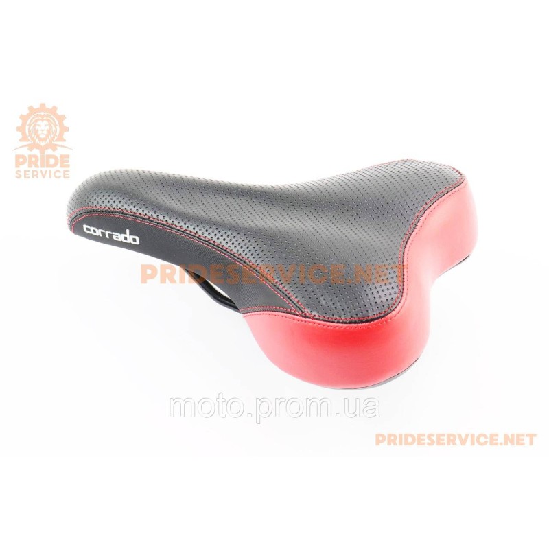 Сидіння MTB 260x160мм з кріпленням, чорно-червоне CORRADO 6690